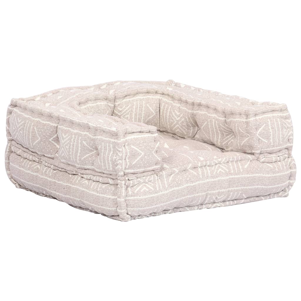 vidaXL Pouf modulaire 1 place en tissu beige