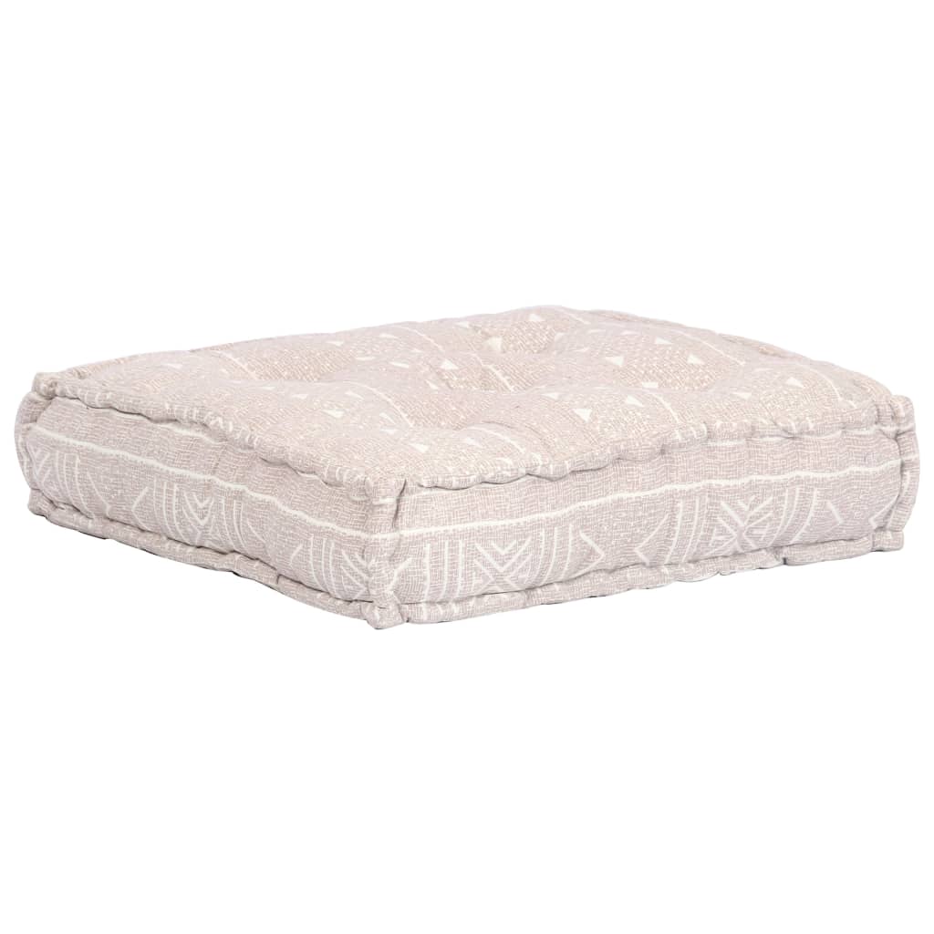 vidaXL Pouf modulaire 1 place en tissu beige