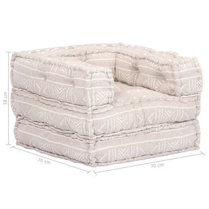 vidaXL Pouf modulaire 1 place en tissu beige