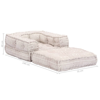 vidaXL Pouf modulaire 1 place en tissu beige