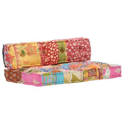 vidaXL Pouf patchwork tissu