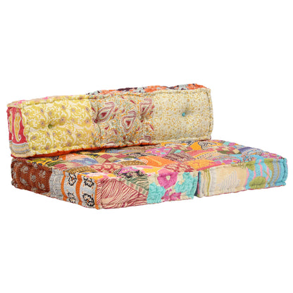 vidaXL Pouf patchwork tissu