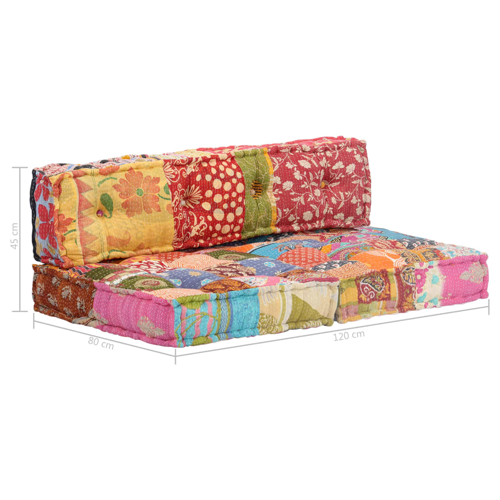 vidaXL Pouf patchwork tissu