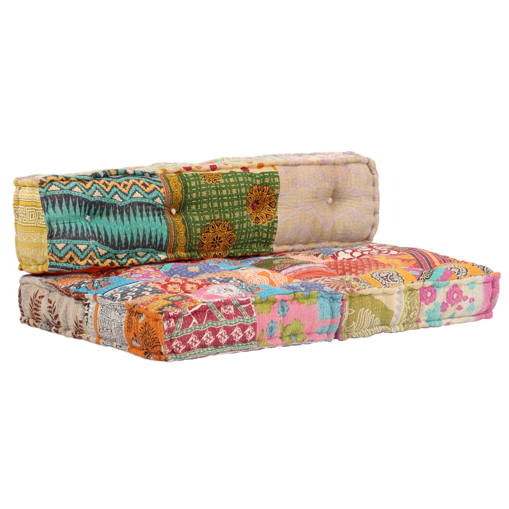 vidaXL Pouf patchwork tissu