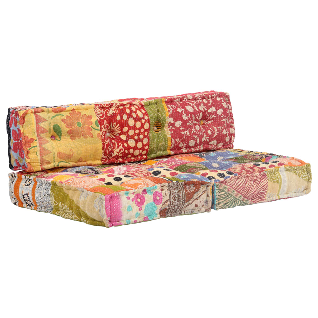 vidaXL Pouf patchwork tissu