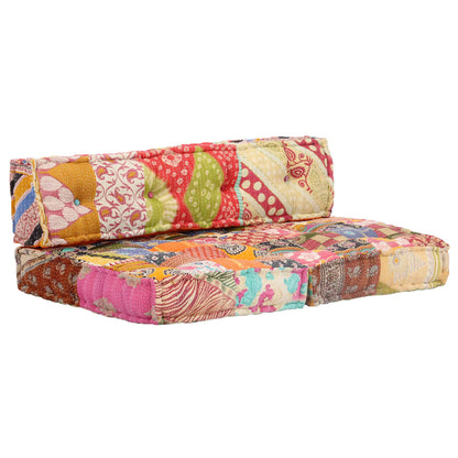 vidaXL Pouf patchwork tissu