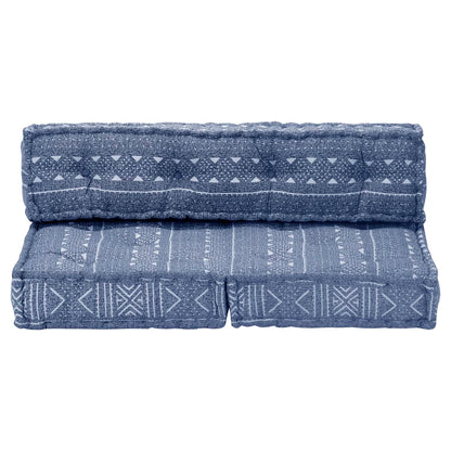 vidaXL Pouf Indigo Tissu