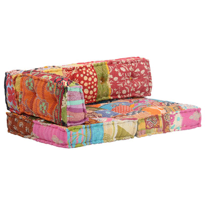 vidaXL Pouf en tissu patchwork