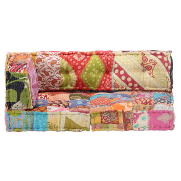 vidaXL Pouf en tissu patchwork