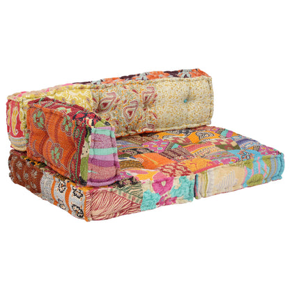 vidaXL Pouf en tissu patchwork