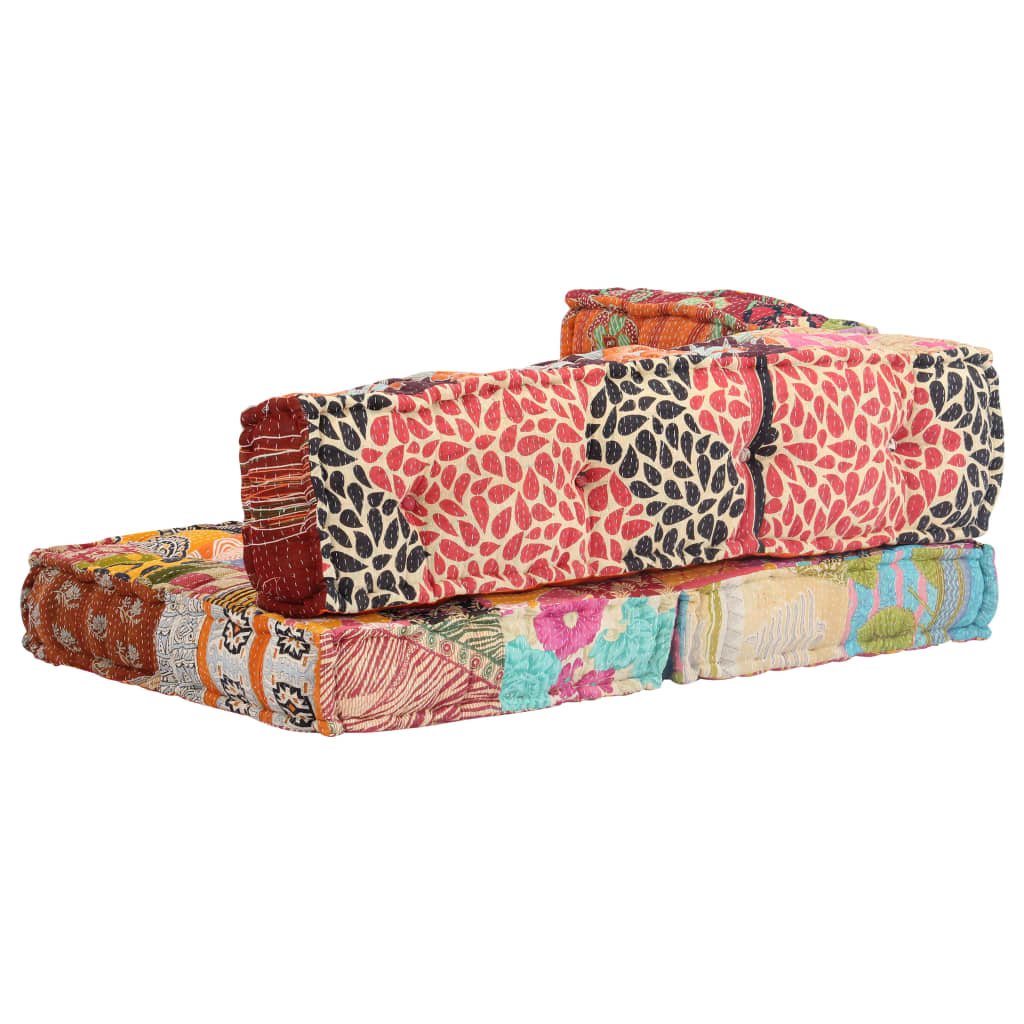 vidaXL Pouf en tissu patchwork