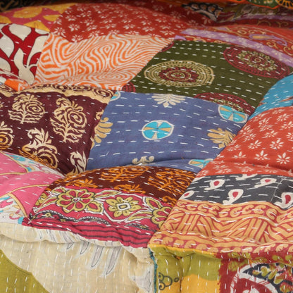 vidaXL Pouf en tissu patchwork
