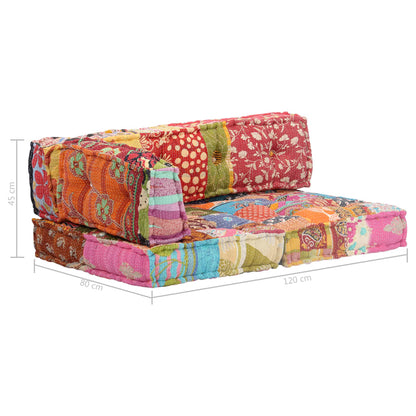 vidaXL Pouf en tissu patchwork