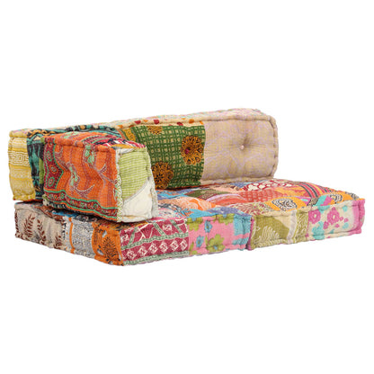 vidaXL Pouf en tissu patchwork