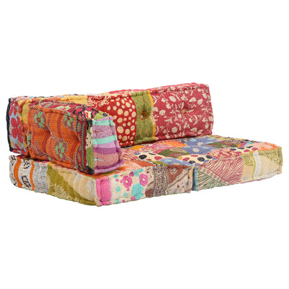 vidaXL Pouf en tissu patchwork