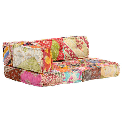 vidaXL Pouf en tissu patchwork