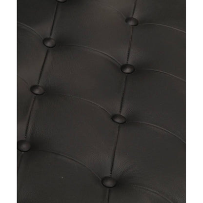 vidaXL Fliegersessel Schwarz Echtleder