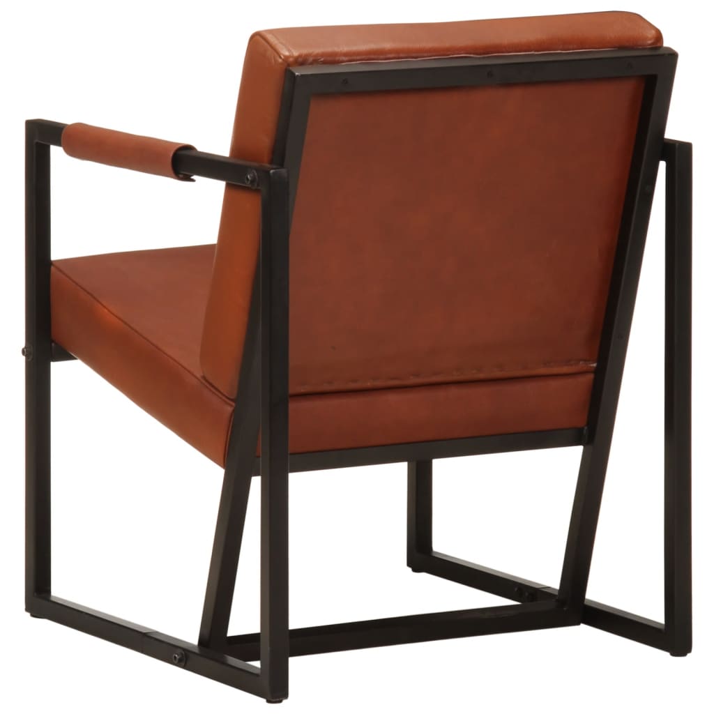 vidaXL Sessel Braun Echtleder