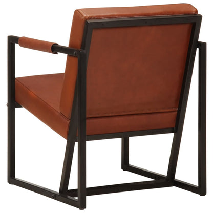 vidaXL Sessel Braun Echtleder
