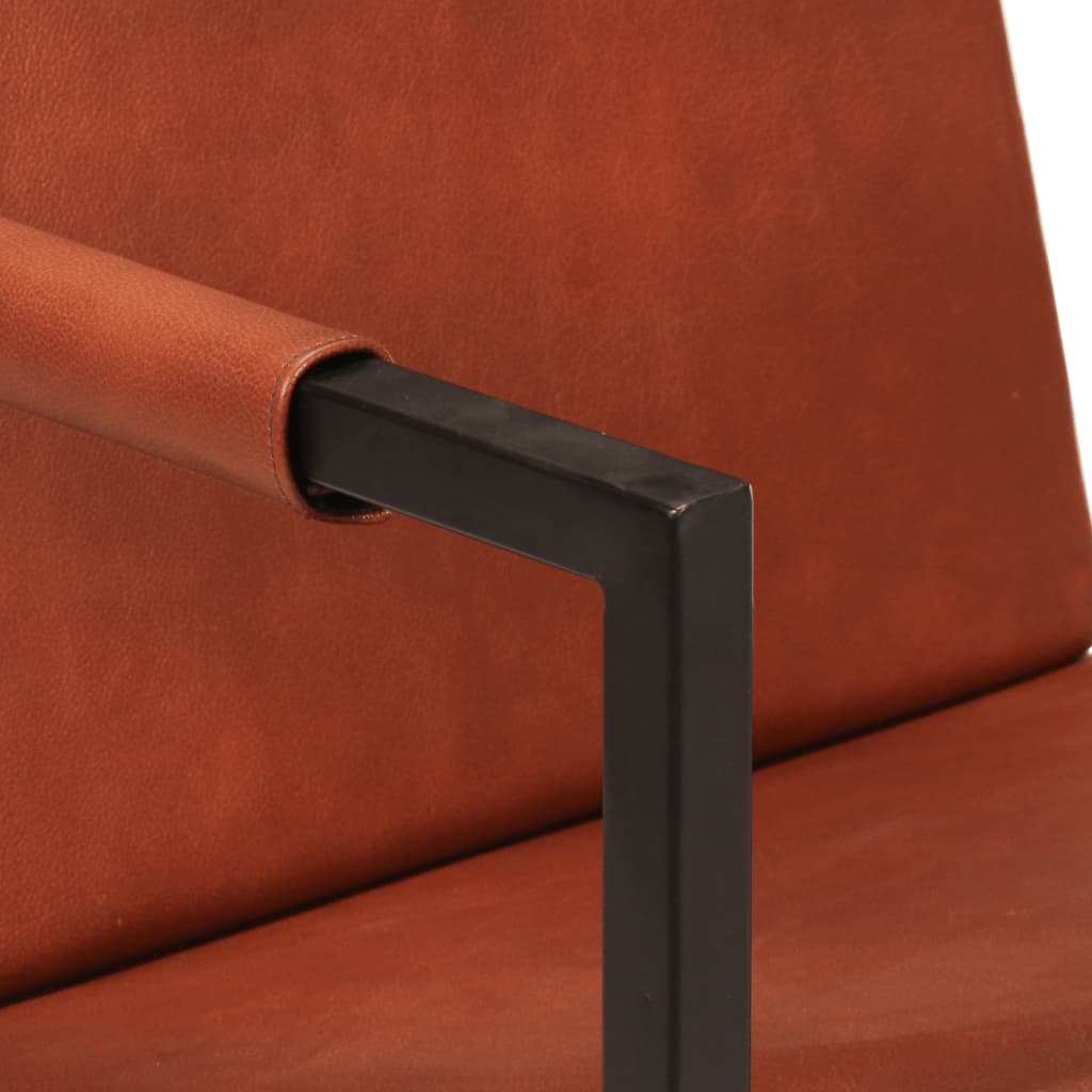 vidaXL Sessel Braun Echtleder