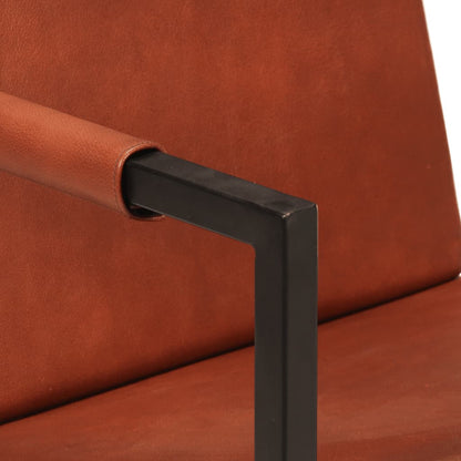 vidaXL Sessel Braun Echtleder