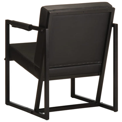 vidaXL Sessel Schwarz Echtleder