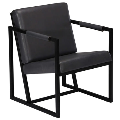 vidaXL Sessel Grau Echtleder