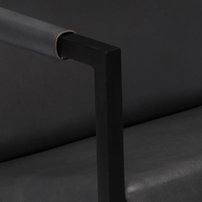 vidaXL Sessel Grau Echtleder