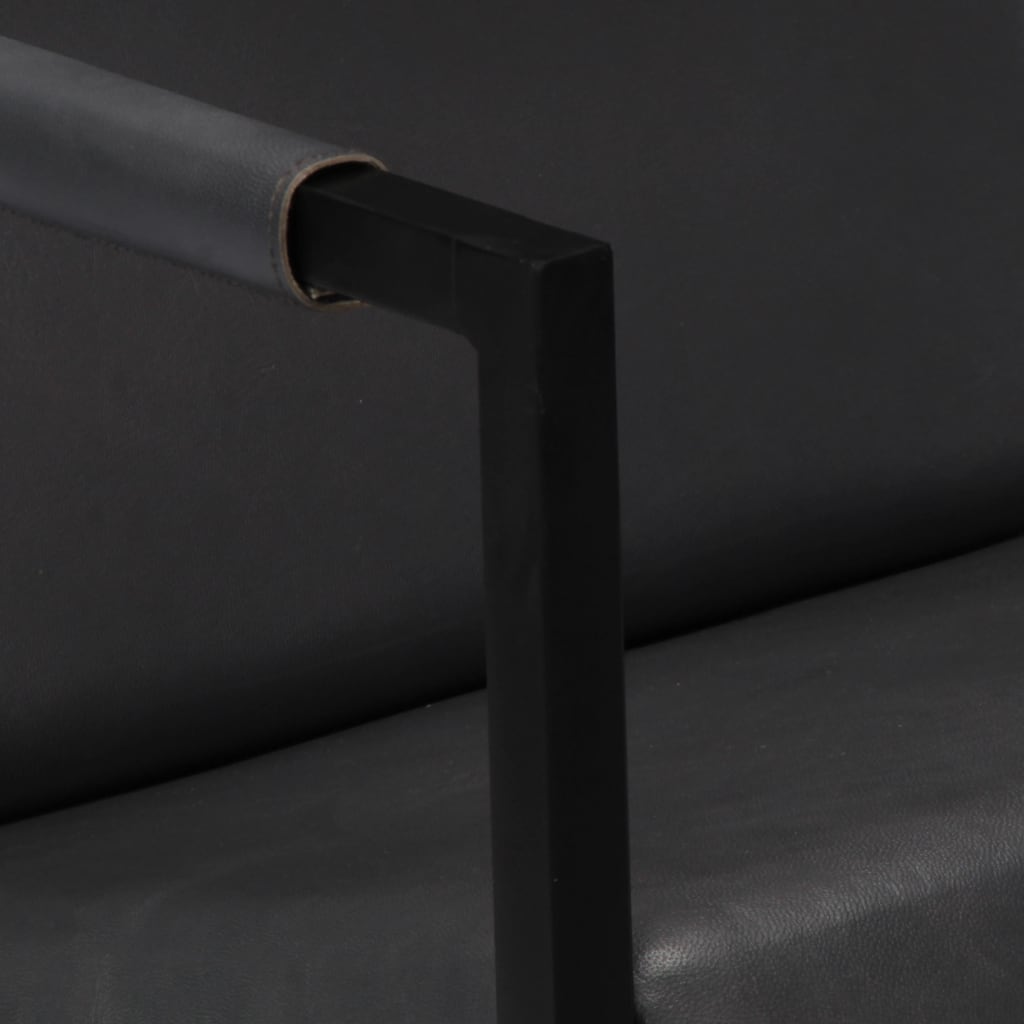 vidaXL Sessel Grau Echtleder