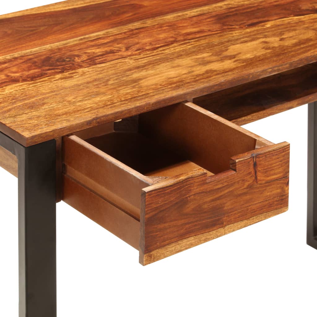 vidaXL Schreibtisch 110 x 55 x 78 cm Massivholz Akazie und Stahl