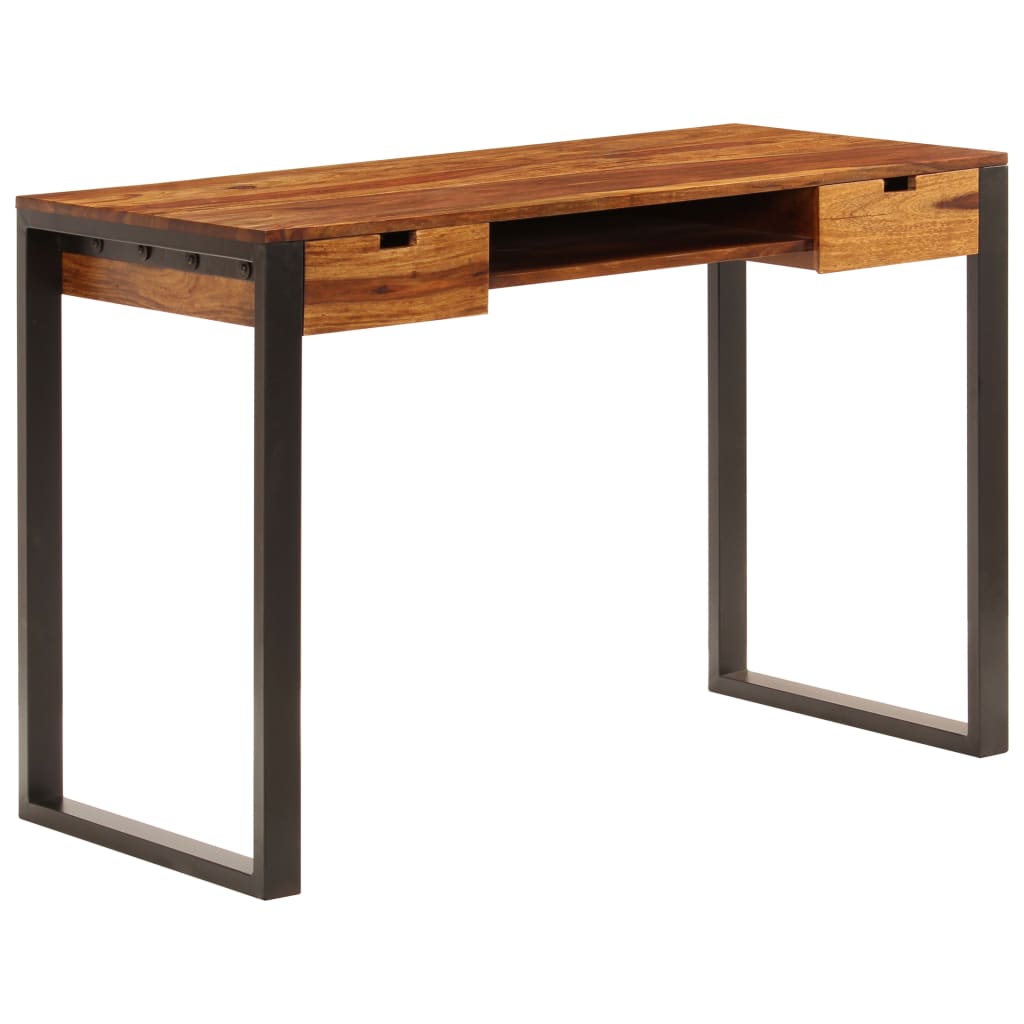 vidaXL Schreibtisch 110 x 55 x 78 cm Massivholz Akazie und Stahl
