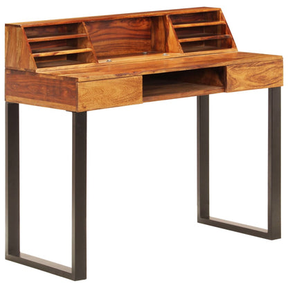 vidaXL Schreibtisch 110 x 50 x 94 cm Massivholz Akazie und Stahl