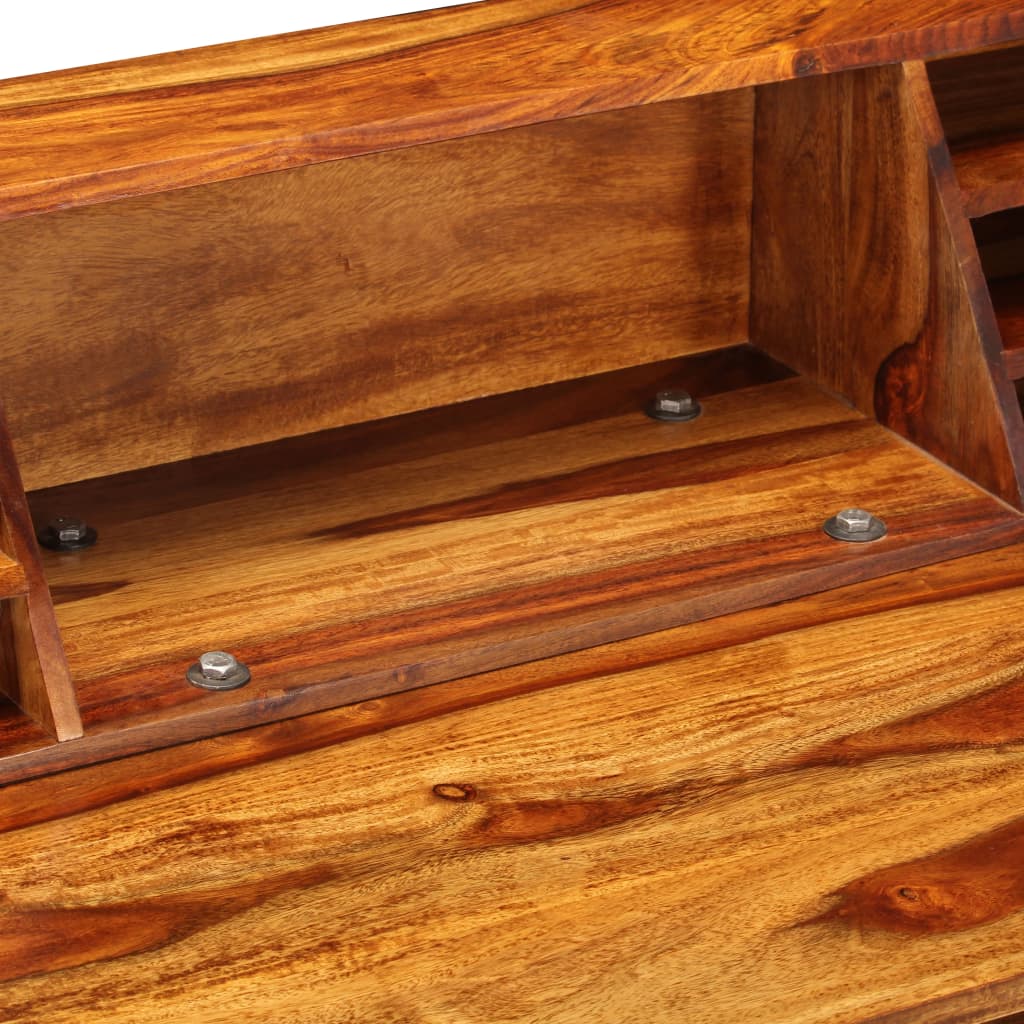 vidaXL Schreibtisch 110 x 50 x 94 cm Massivholz Akazie und Stahl