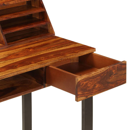 vidaXL Schreibtisch 110 x 50 x 94 cm Massivholz Akazie und Stahl