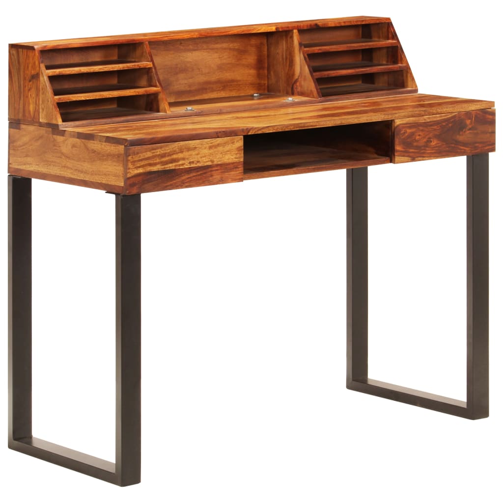 vidaXL Schreibtisch 110 x 50 x 94 cm Massivholz Akazie und Stahl