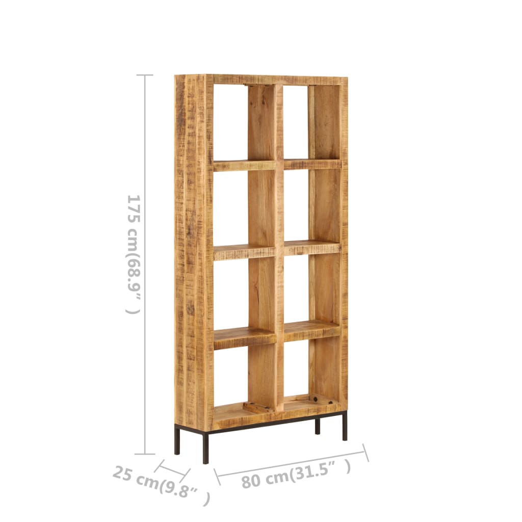 vidaXL Bücherregal 80x25x175 cm Massivholz Mango