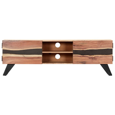 vidaXL Meuble TV 140x30x45 cm Bois d'acacia massif