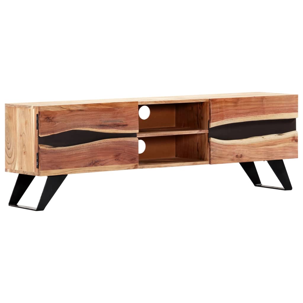 vidaXL Meuble TV 140x30x45 cm Bois d'acacia massif