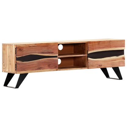 vidaXL Meuble TV 140x30x45 cm Bois d'acacia massif