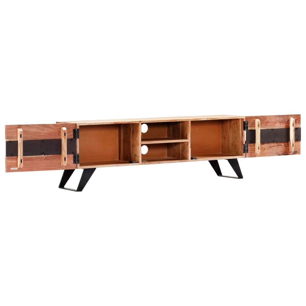 vidaXL Meuble TV 140x30x45 cm Bois d'acacia massif