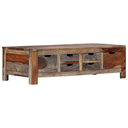 vidaXL Couchtisch Grau 100x50x30 cm Massivholz Akazie