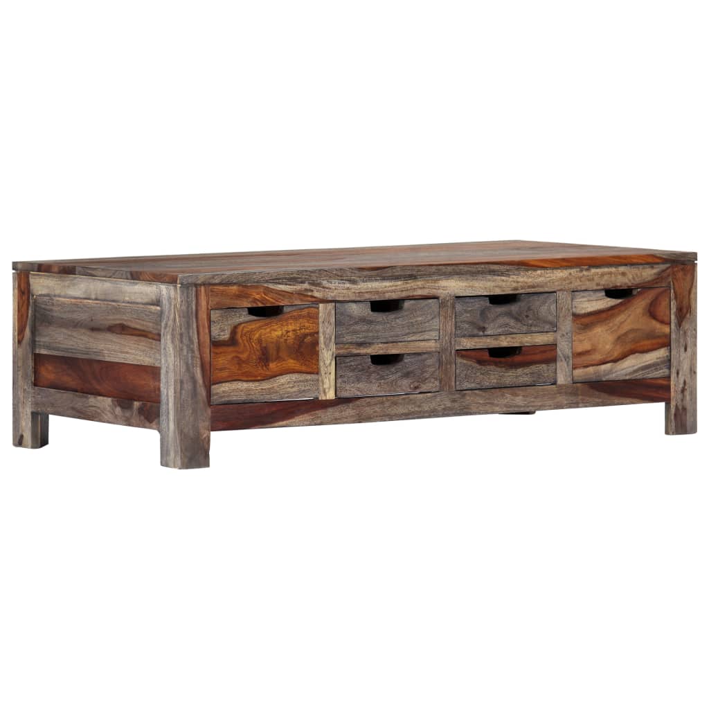 vidaXL Couchtisch Grau 100x50x30 cm Massivholz Akazie