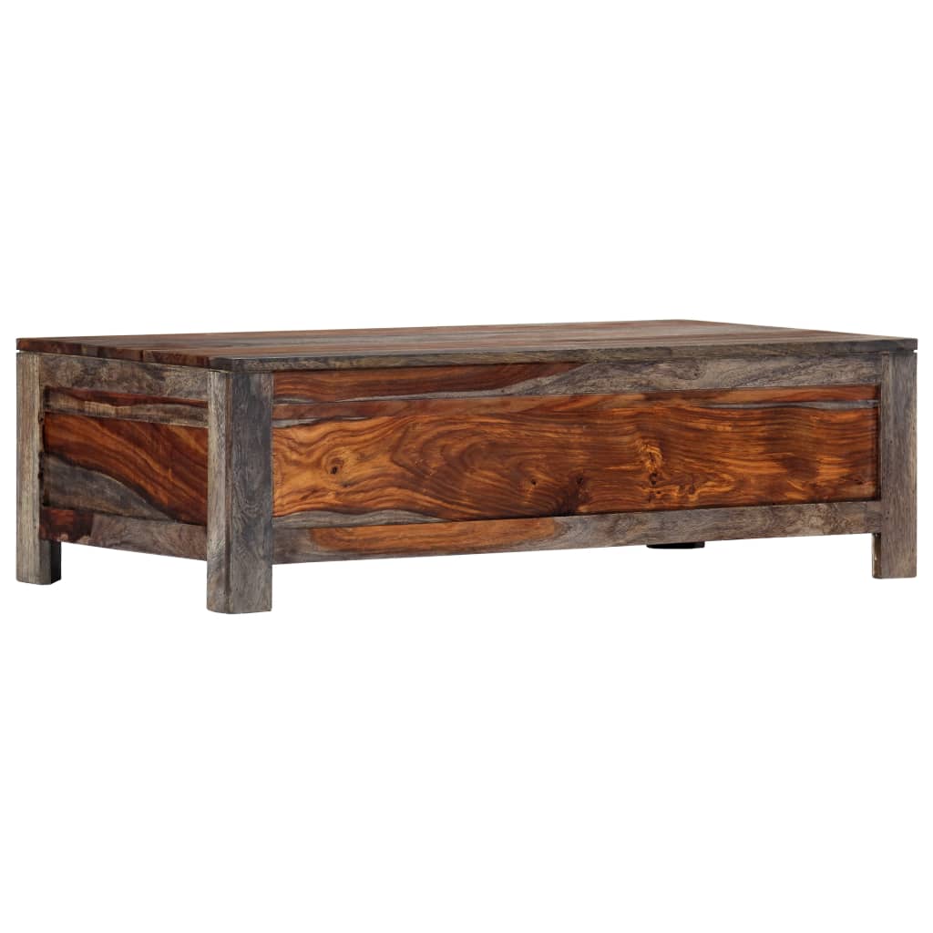 vidaXL Couchtisch Grau 100x50x30 cm Massivholz Akazie