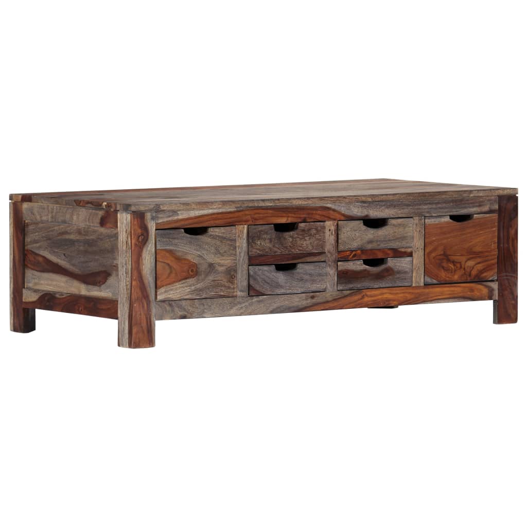vidaXL Couchtisch Grau 100x50x30 cm Massivholz Akazie