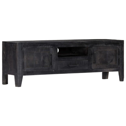 vidaXL Meuble TV Noir 118x30x40 cm Bois de manguier massif