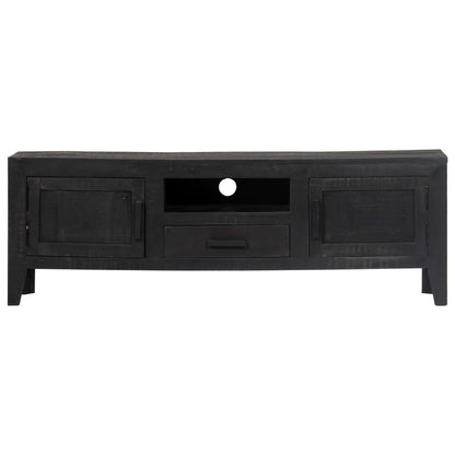 vidaXL Meuble TV Noir 118x30x40 cm Bois de manguier massif