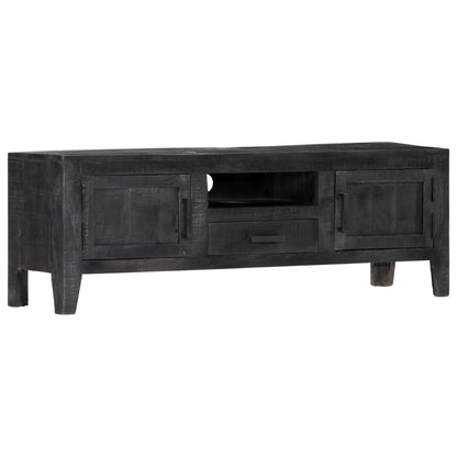 vidaXL Meuble TV Noir 118x30x40 cm Bois de manguier massif