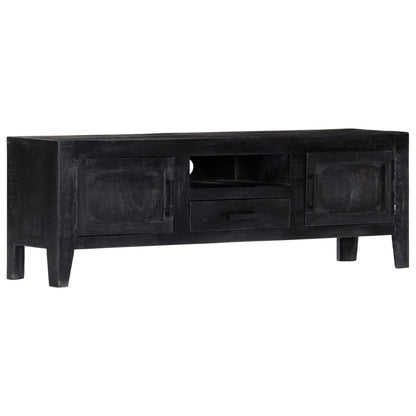 vidaXL Meuble TV Noir 118x30x40 cm Bois de manguier massif