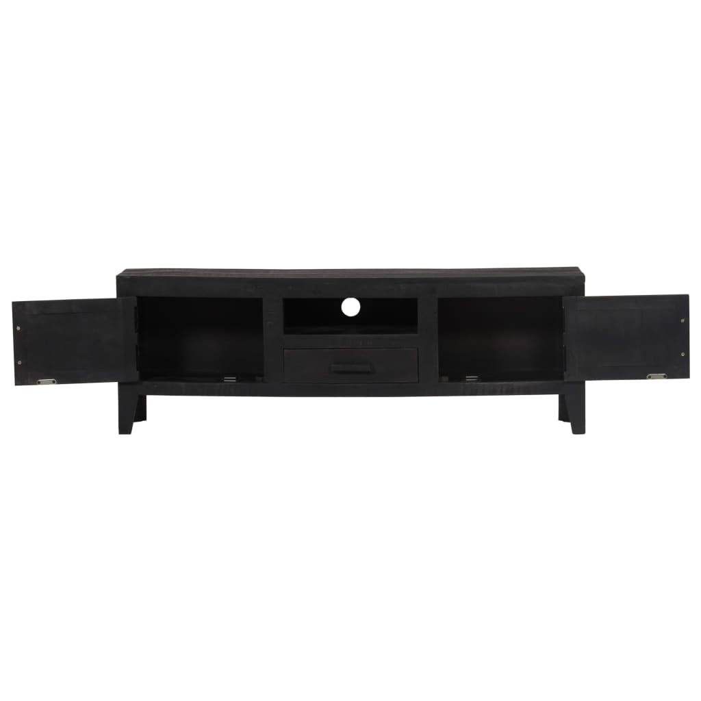vidaXL Meuble TV Noir 118x30x40 cm Bois de manguier massif