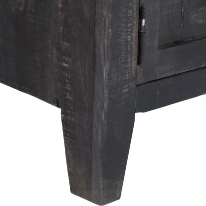 vidaXL Meuble TV Noir 118x30x40 cm Bois de manguier massif